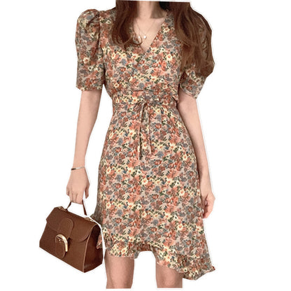 Short Sleeve Floral Dress Summer Fashion Temperament