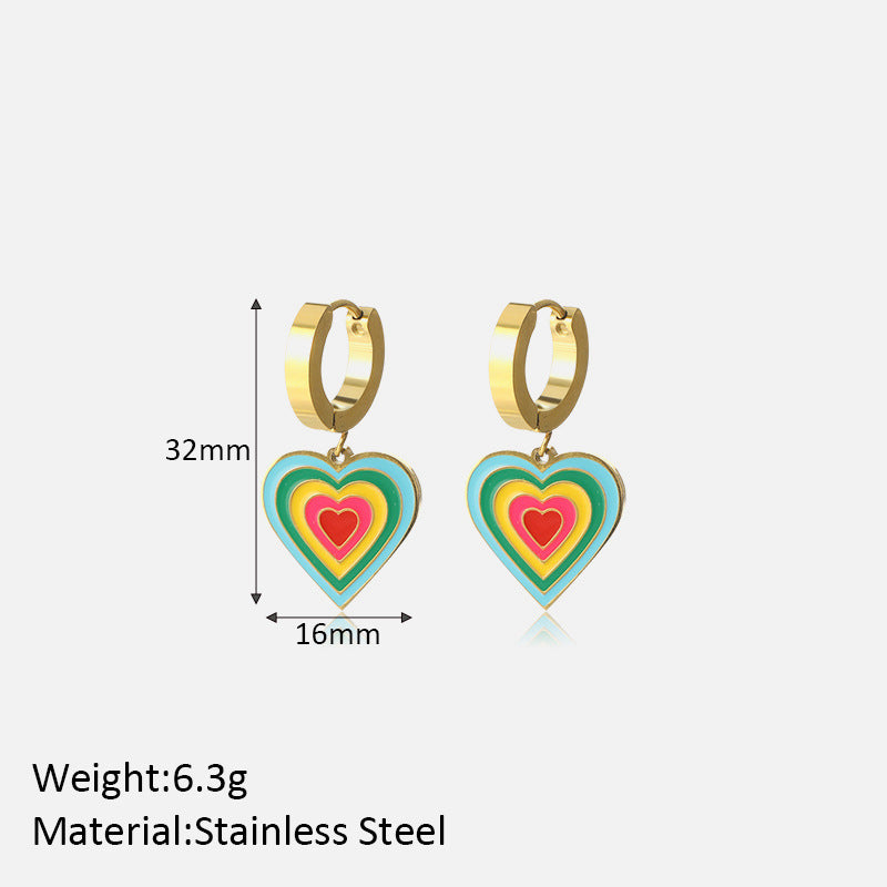 Fashionable Personalized All-match Stainless Steel Gold-plated Earrings