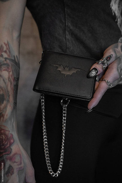 vampirefreaks - Bat Emboss Bifold Wallet w/ Chain