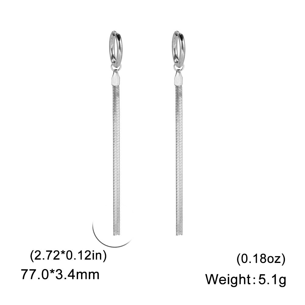 Simple Long Stainless Steel Earrings