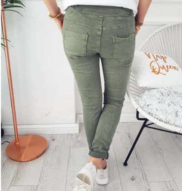 Women's Fashion Casual Slim Fit Skinny Elastic Pants