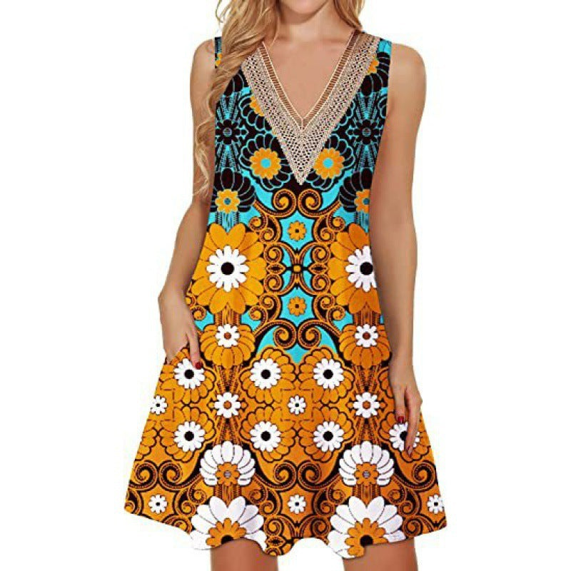 Fashion Printed Vest For Women Dress