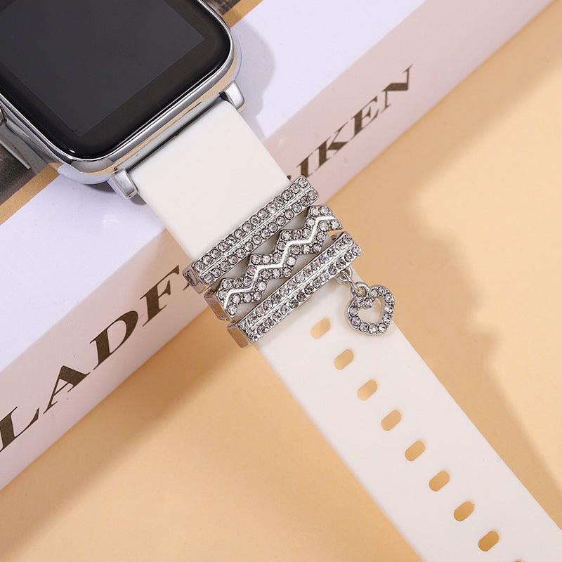 Creative Water Ripple Classic Diamond Watch Band Three-piece Set