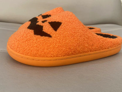 Comfortable Home Pumpkin Warm Winter Cotton Slippers Thick Non-slip Bottom Soft Sole Shoes