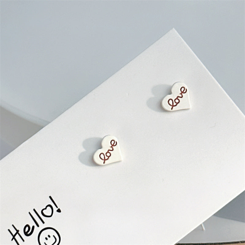 Women's Cute Sweet Sterling Silver Needle Stud Earrings