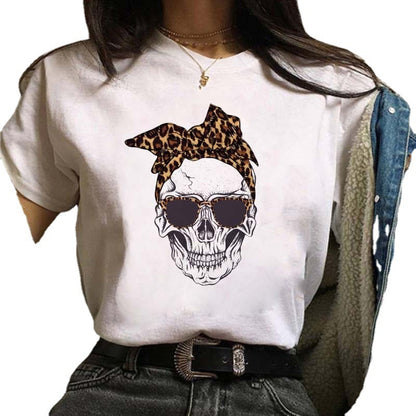 Women's Floral Skull Trendy Base Shirt