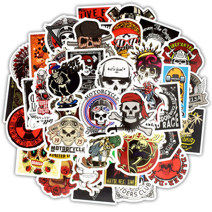 Skull head doodle sticker