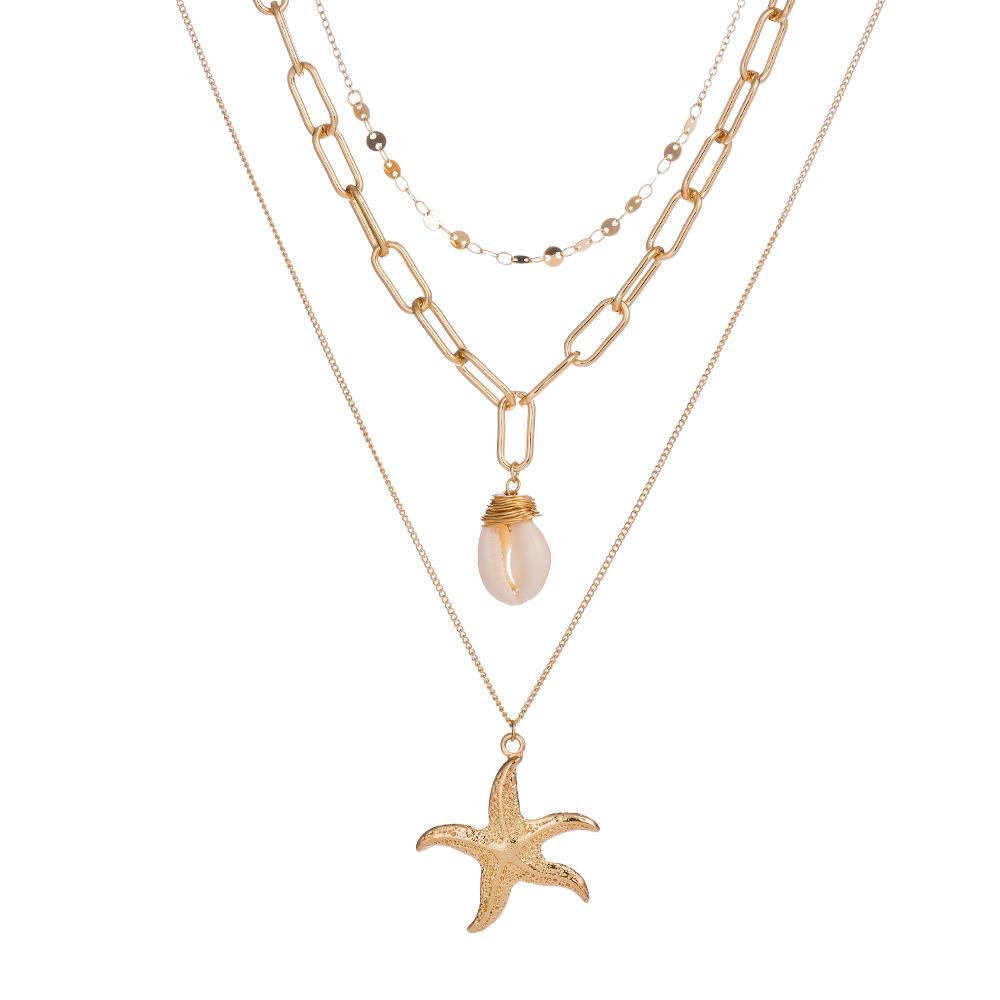 Fashion Pearl Shell Starfish Conch Pendant