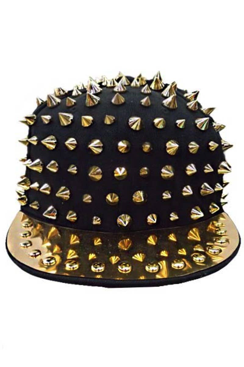 Cap Zone - Punk Rock Heavy Metal Studded Snapback: Black/Gold