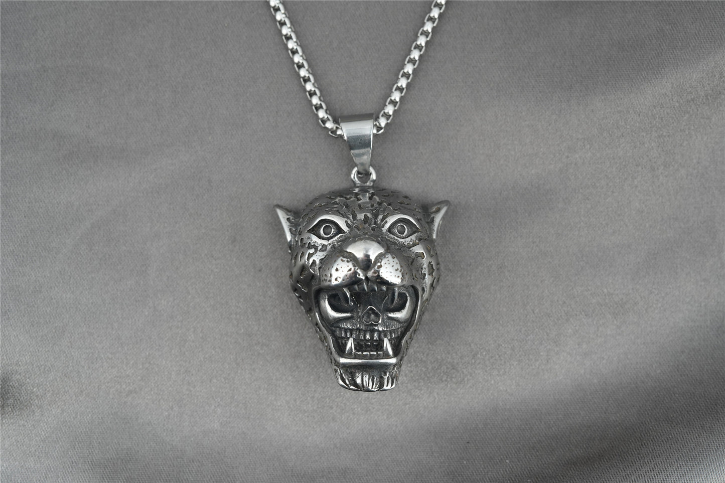 Simple Tiger Skull Lion Pendant Necklace