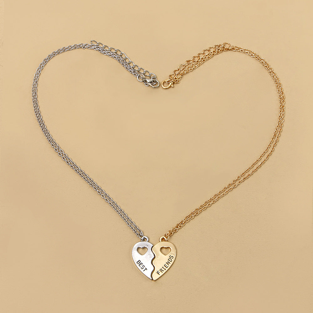 Good Friend Two Half Heart Necklace