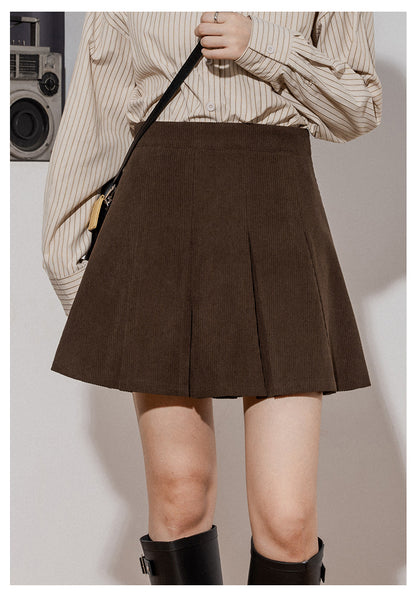 High Waist Corduroy A- Line Skirt Corduroy Skirt