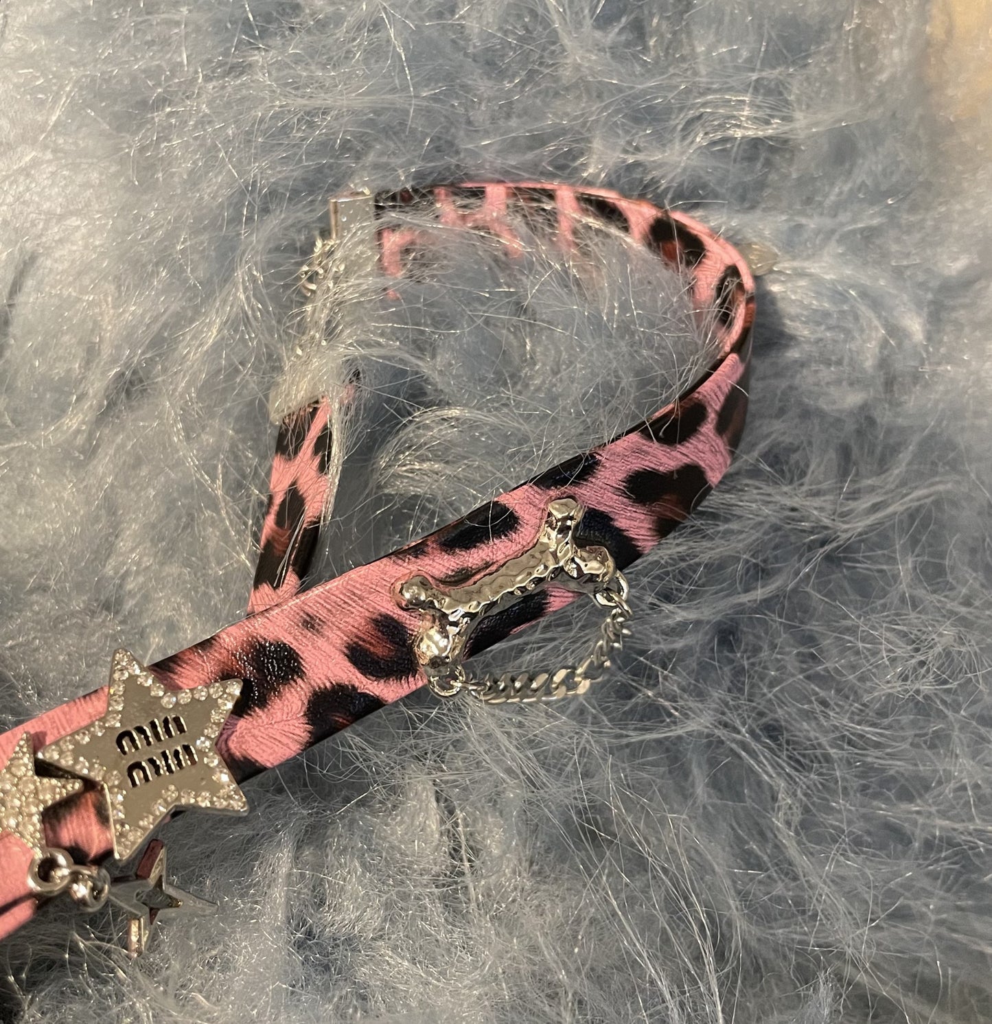 Sweet Cool Hot Girl Leopard Print XINGX Punk Leather Neck Band