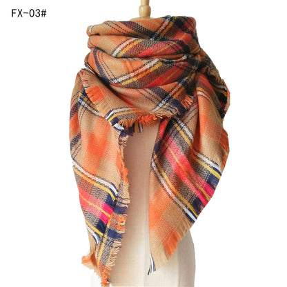 European And American Autumn And Winter Plus-sized Double-sided Qicaigei Scarf Women's Shawl