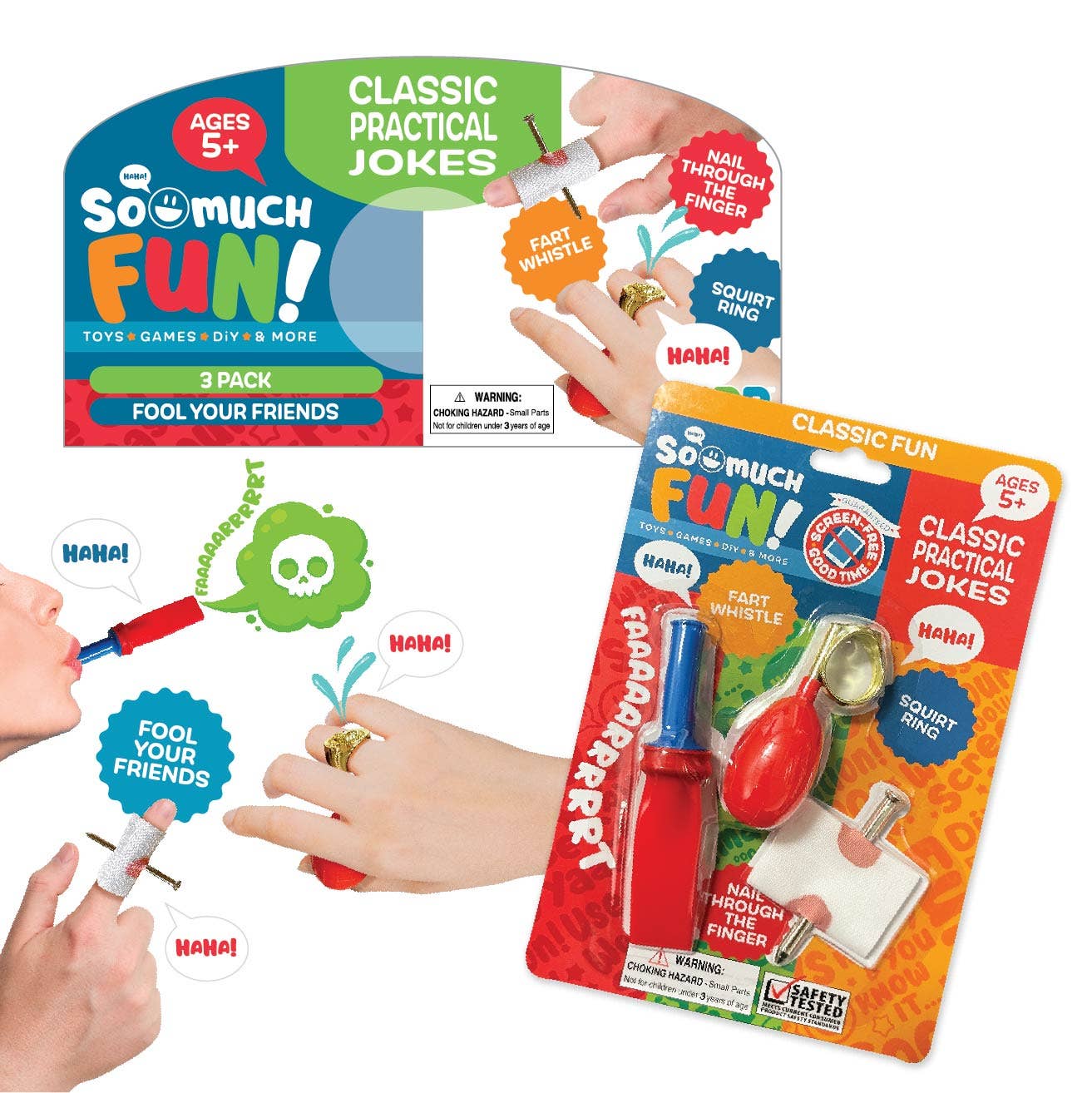 Novelty Closeout - So Much Fun! Classic Practical Jokes Blister Pack- 12/Pack