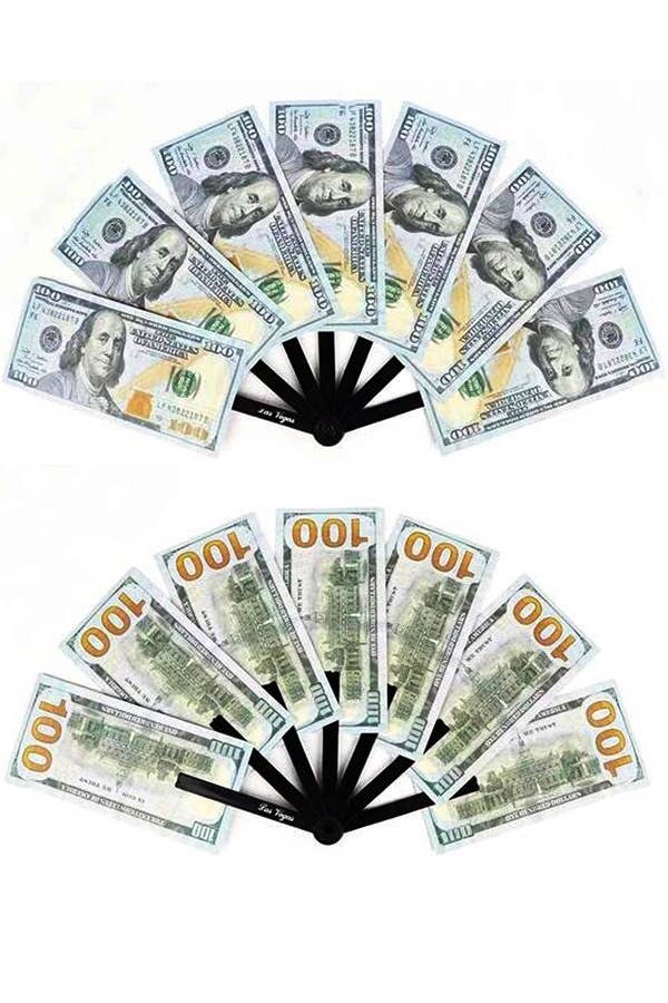 Cap Zone - Hundred 100 Dollar Bill Hand Held Folding Fan