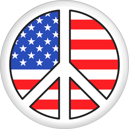 Square Deal Recordings & Supplies - Magnet - Peace Sign - 8 Color Options: Pride Rainbow / Black