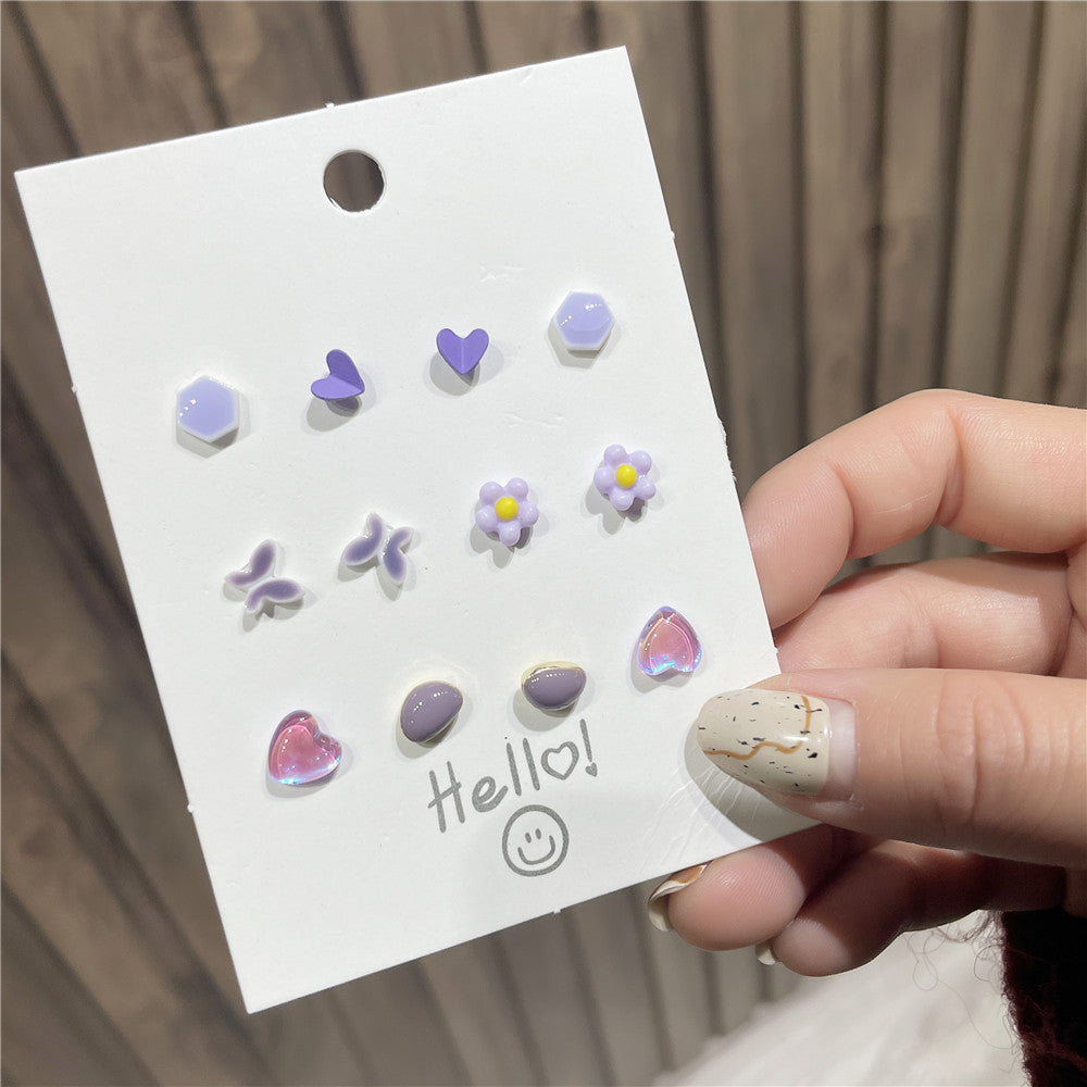 Women's Cute Sweet Sterling Silver Needle Stud Earrings