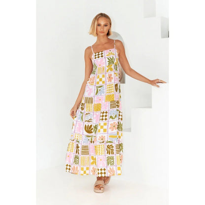 Women's Fashion Printed Personality Back Cutout Sling Dress