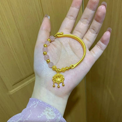 Golden Half Bracelet Hetian Jade