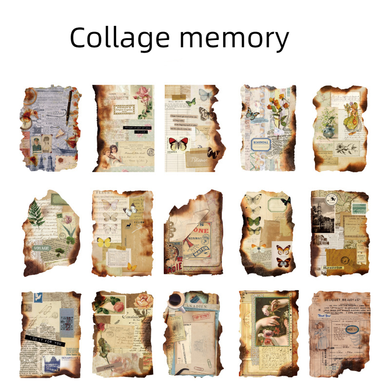 Sugar Poem Retro Anomalous Burnt Material Paper Burnt Fragments Series