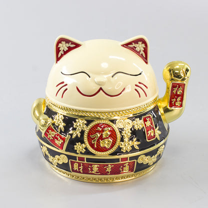 Lucky Cat Ashtray Creativity Personality Trendy Home Living Room With Cover Anti-fly Ash Uxury High-end Simple Ashtray