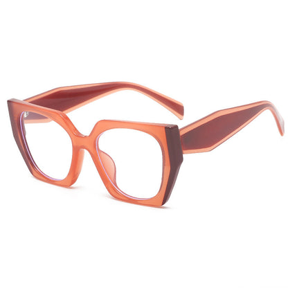 Women's Fashion Anti-blue Light Contrast Color Rectangular Frame Glasses