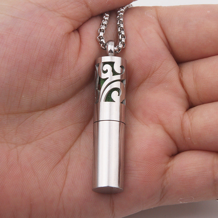 Men's Titanium Steel Simple Perfume Necklace