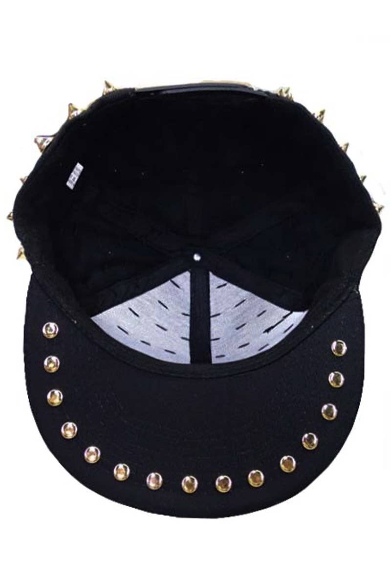 Cap Zone - Punk Rock Heavy Metal Studded Snapback: Black/Gold