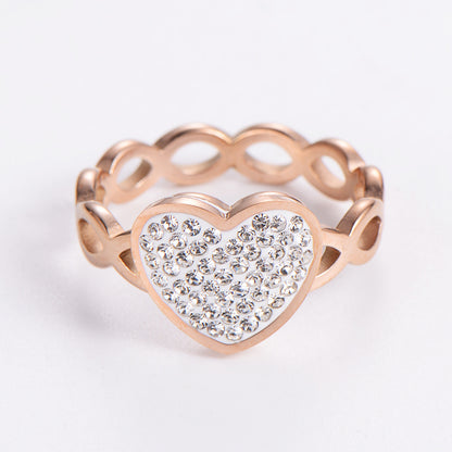 Hollow Infinite Symbol LOVE Heart-shaped Female Ring