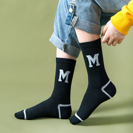 Women's Fashion All-match Outer Wear Letter Tube Socks