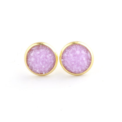 Starry Stainless Steel Water Plated Gold Stud Earrings