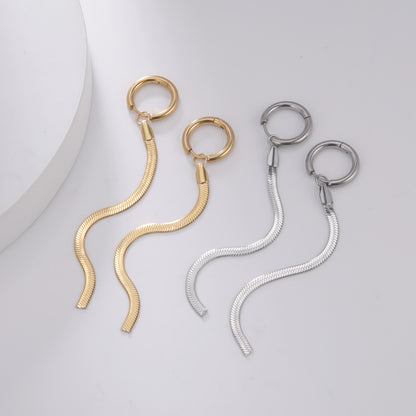 Simple Long Stainless Steel Earrings