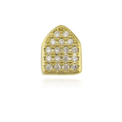 4A Micro Inlaid Zircon Hip Hop Tooth Socket 18K Gold Plated