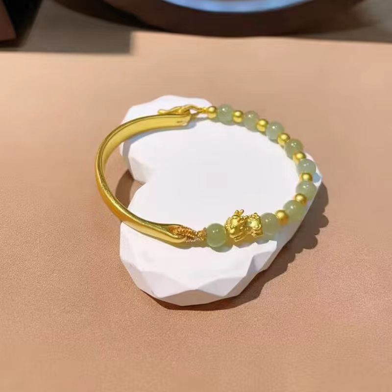 Golden Half Bracelet Hetian Jade