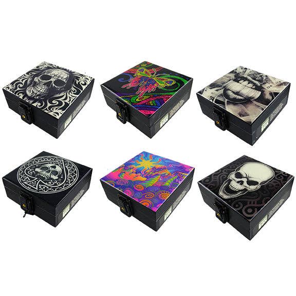 Novelty Closeout - Smokezilla Locking Glow in Dark Storage Box Assortment- 6/Pk