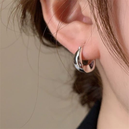 Irregular Geometric Glossy Metal Earrings