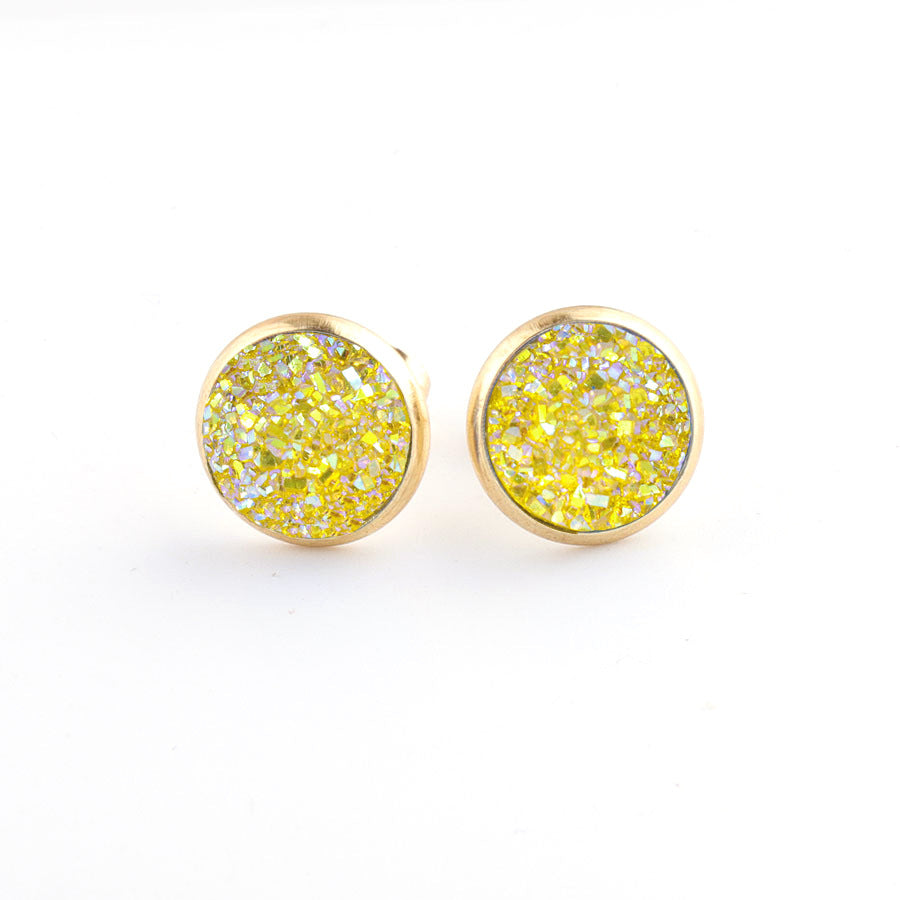 Starry Stainless Steel Water Plated Gold Stud Earrings