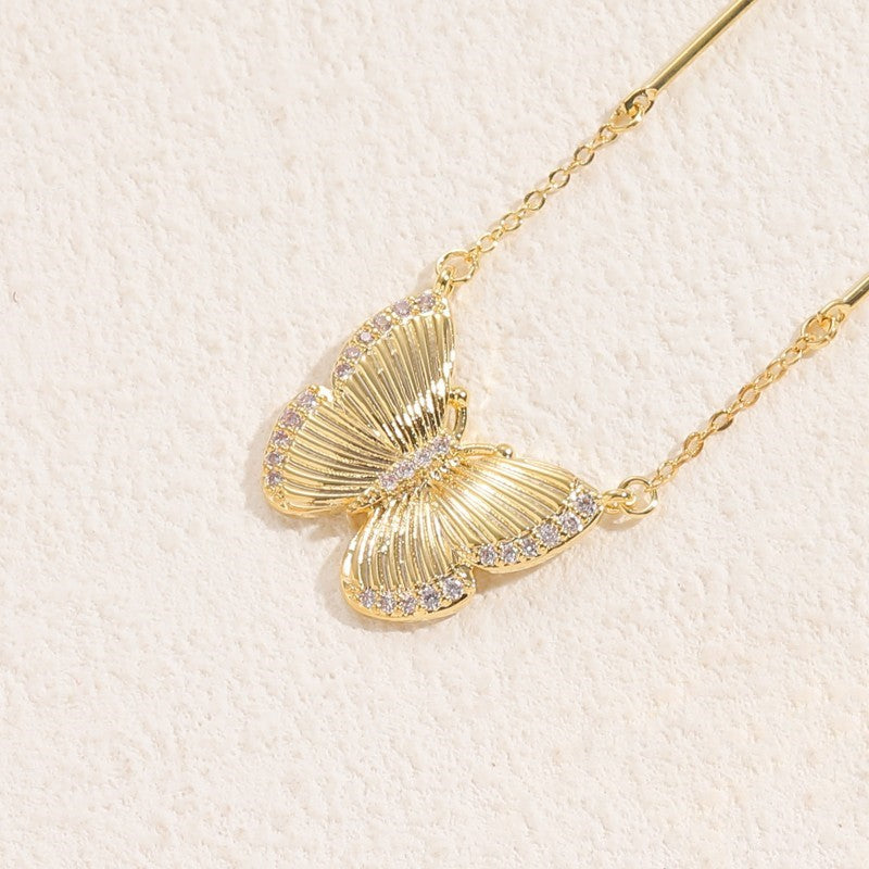 Shell Zircon Butterfly Luxury Pendant Ins Style Niche