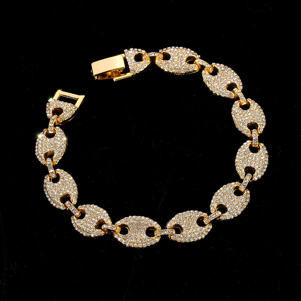 Women's Button Diamond Pig Nose Bracelet