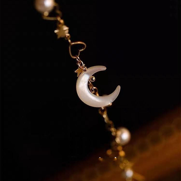 Mountain Crescent Pearl Bracelet Female Special-interest Design High-grade Love Artistic Style