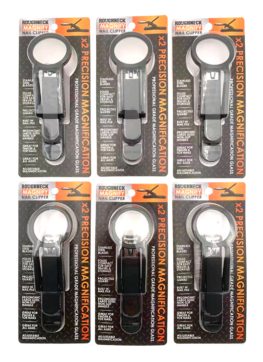 Novelty Closeout - Roughneck Magnifying Glass Nail Clipper - 6/Pack: Closeout Price