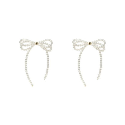 Tassel Stud Earrings Pearl Bow Earrings For Women