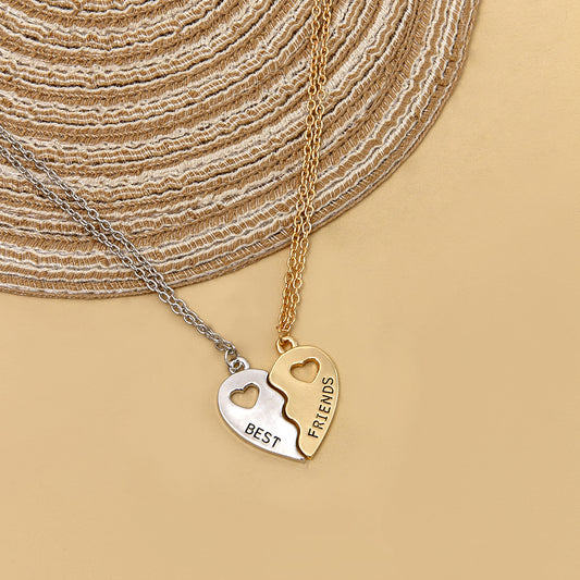 Good Friend Two Half Heart Necklace