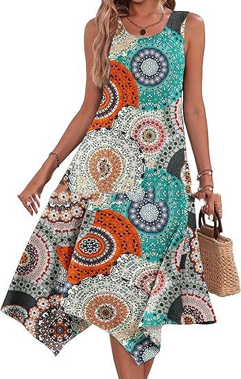 Women's Casual Springsummer Dress Sleeveless