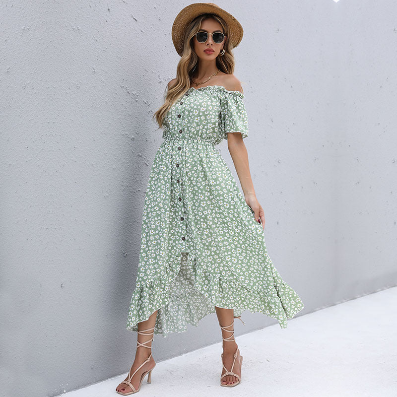 Women's Fashion Irregular Off-shoulder Dress