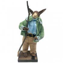 St. Louis Wholesale LLC - David DeCamp- 10" Walking Stick Rabbit Statue