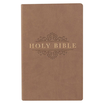 Christian Art Gifts - KJV Bible Gift & Award Faux Leather, Tan