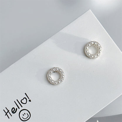 Women's Cute Sweet Sterling Silver Needle Stud Earrings