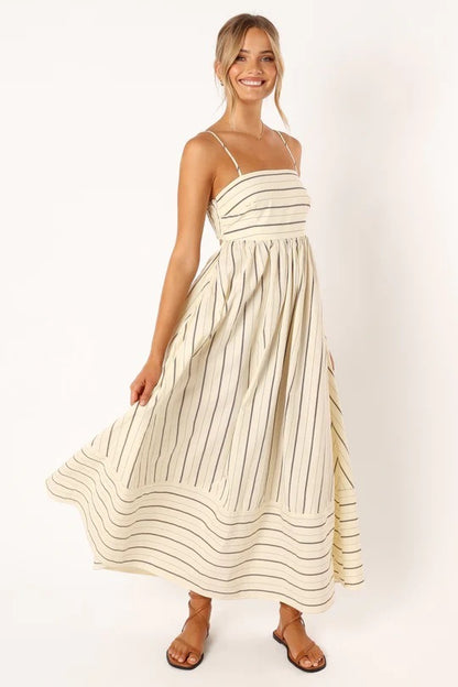 Women's Striped Spaghetti Straps Casual Dress